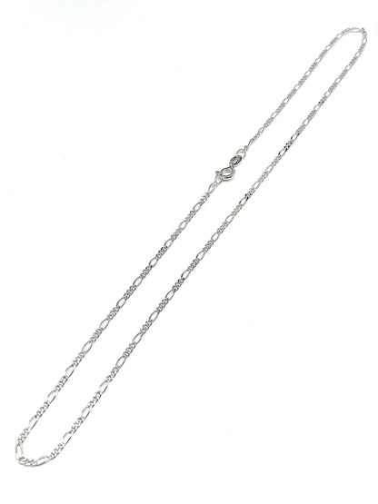 Blingschlingers - Sterling Silver Feminine Style Mini Figaro Link Chain Necklace