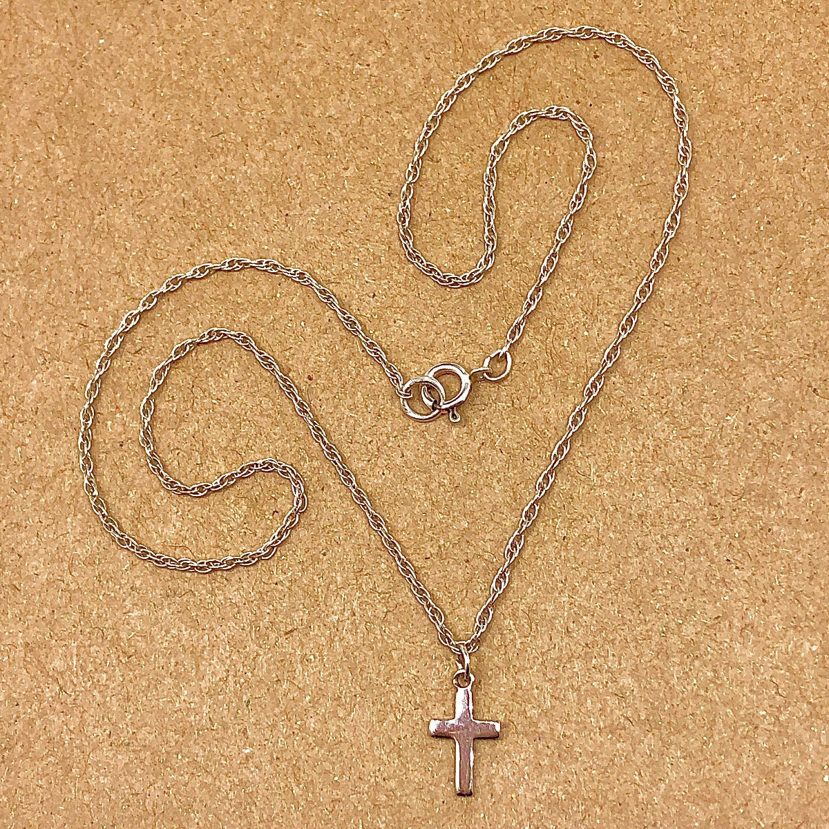 13.75" Dainty Sterling Silver Cross Necklace