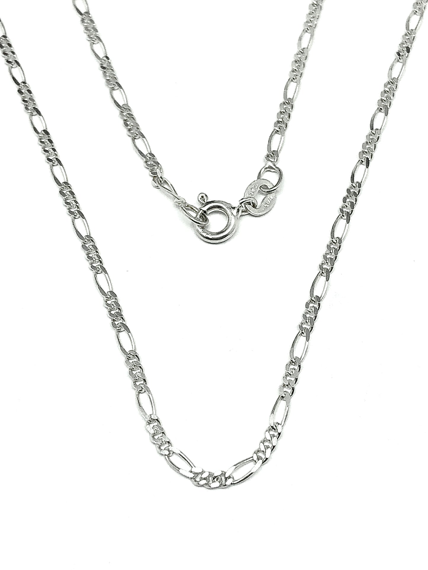 Sterling Silver Minimalist Style Fine Figaro Link Dainty Necklace
