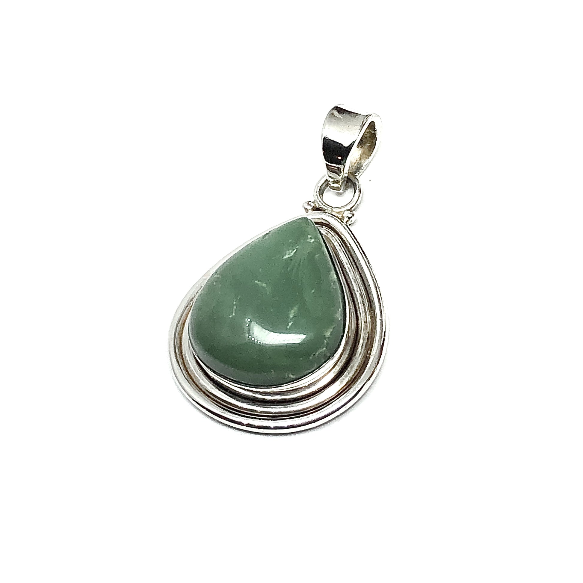 Jewelry |  Sterling Silver Green Stone Pendant