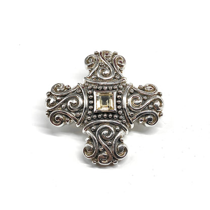 Estate Jewelry - Big Chunky Style Sterling Silver Cross Pendant