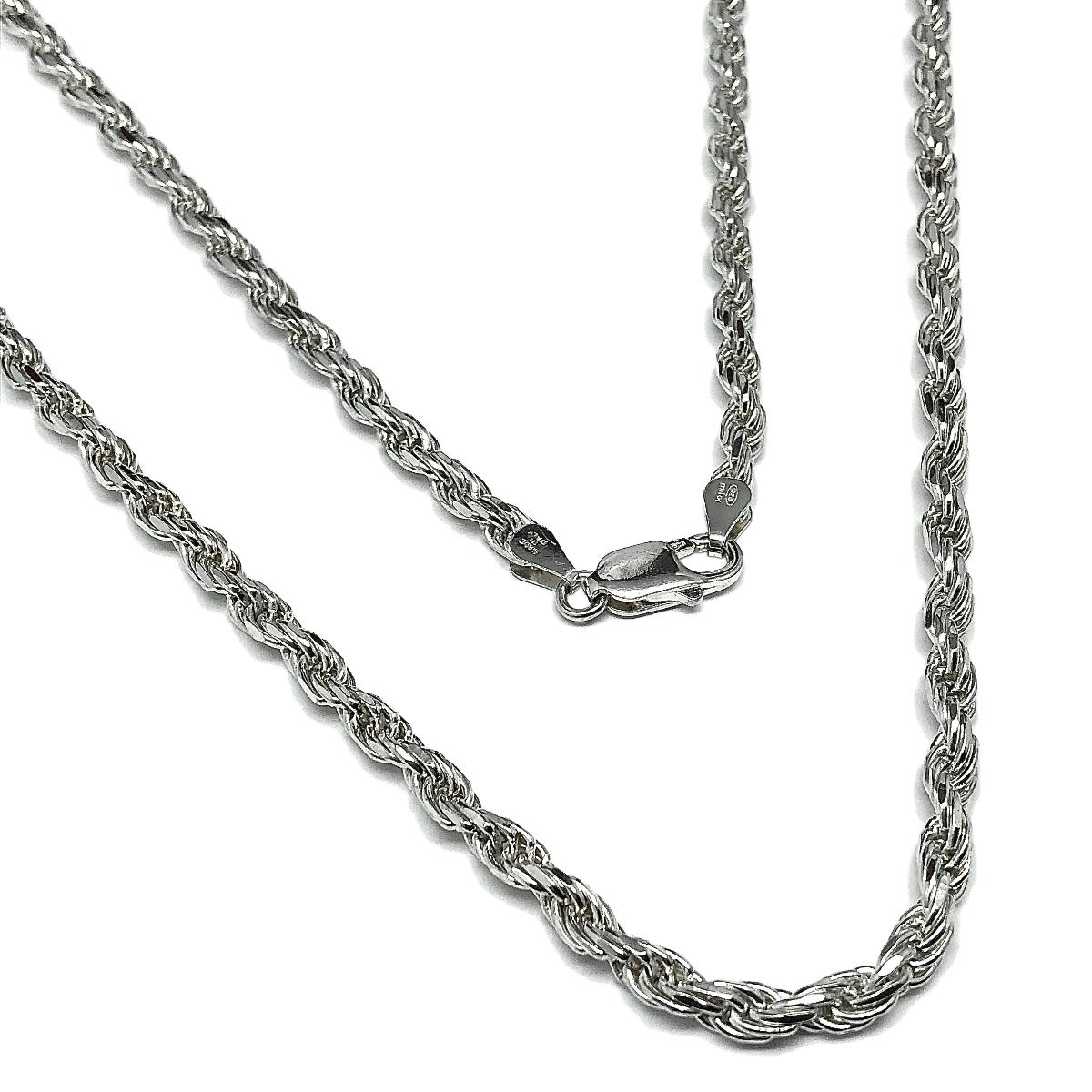 Chain Necklace 26in Sterling Silver 4.5mm Solid Rope Chain Necklace