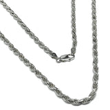 Mens Jewelry |  26" Italian Sterling Silver 4.5mm Twisted Spiral Rope Chain Necklace Mens