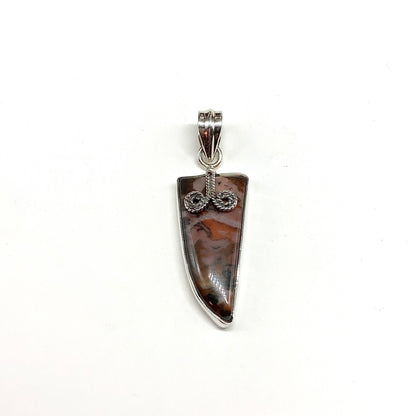 Edgy A-line Jasper Stone Sterling Silver Pendant