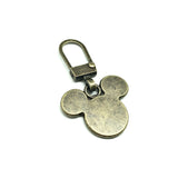 Mickey Mouse Head Charm - Rustic Bronze, Zipper Pull Repair or Decorative, Add Disney Flair to Purses, Wristlets, Backpacks & More