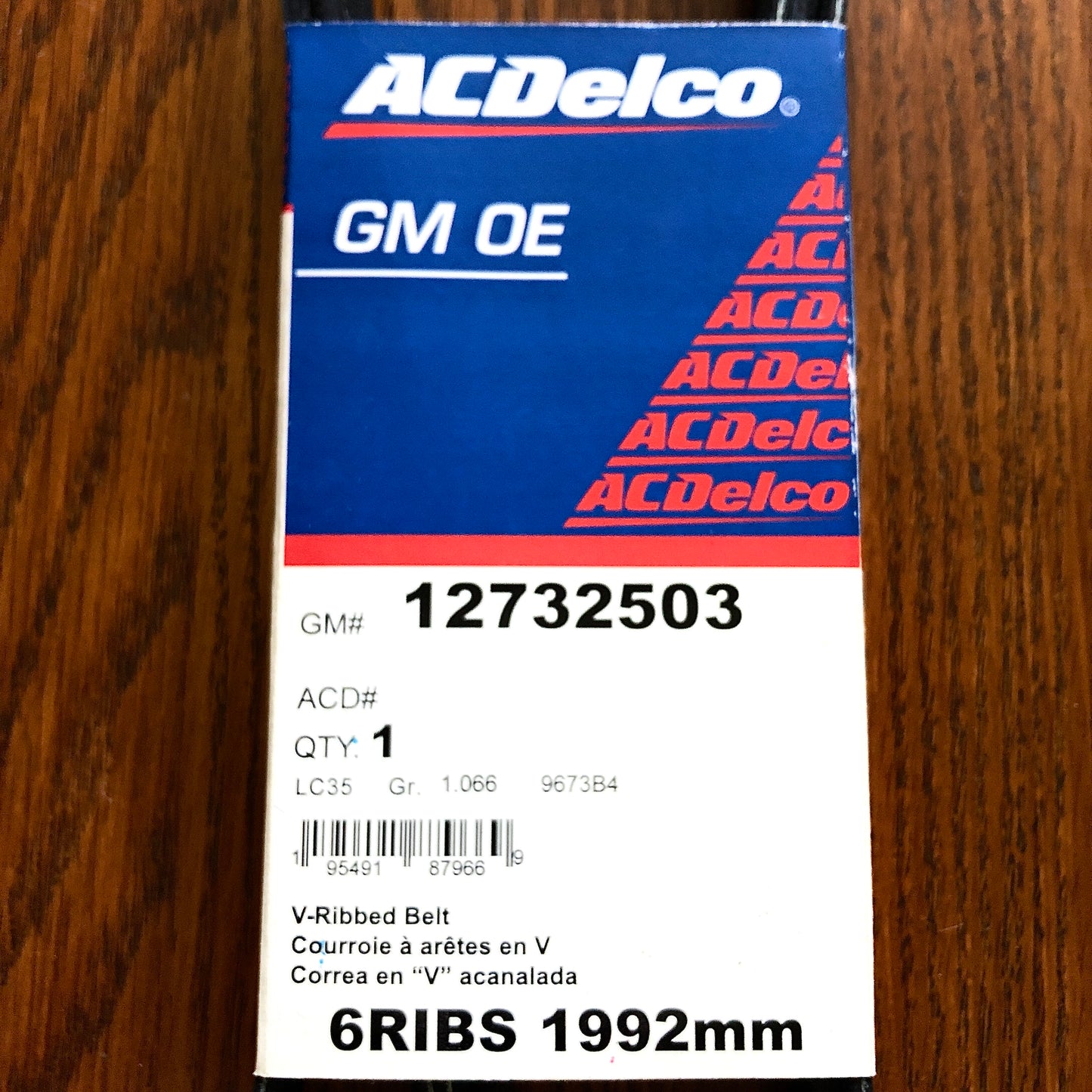2018-2025 Chevy Express GMC Sierra Silverado ACDelco GM #12732503 (12626077) Drive Belt