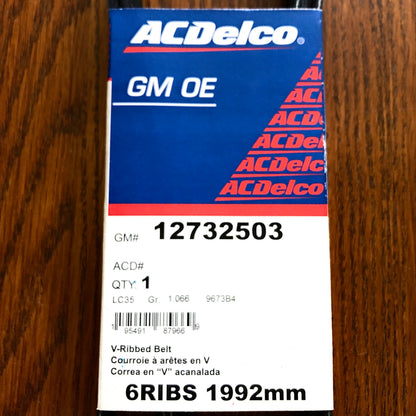 2018-2025 Chevy Express GMC Sierra Silverado ACDelco GM #12732503 (12626077) Drive Belt
