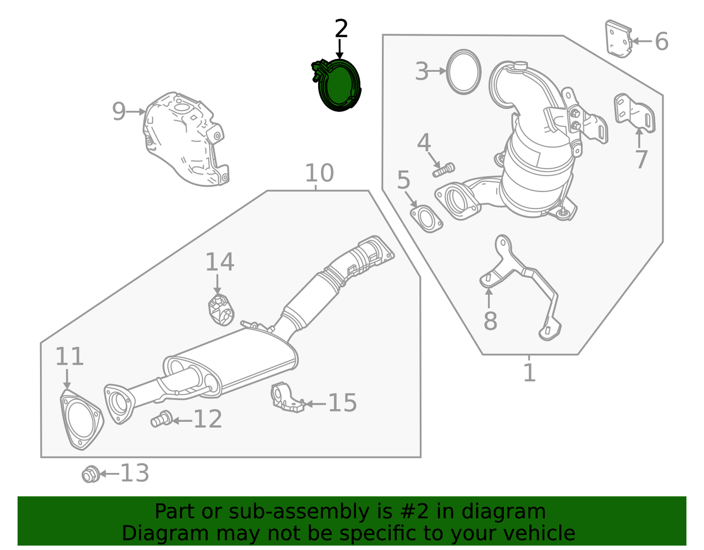 Part 55513359 Genuine GM catalytic converter / exhaust pipe clamp