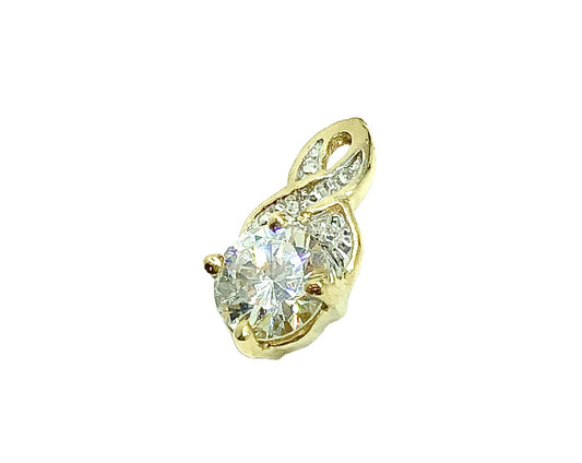Infinity Design Sparkly Cz 10k Gold Pendant