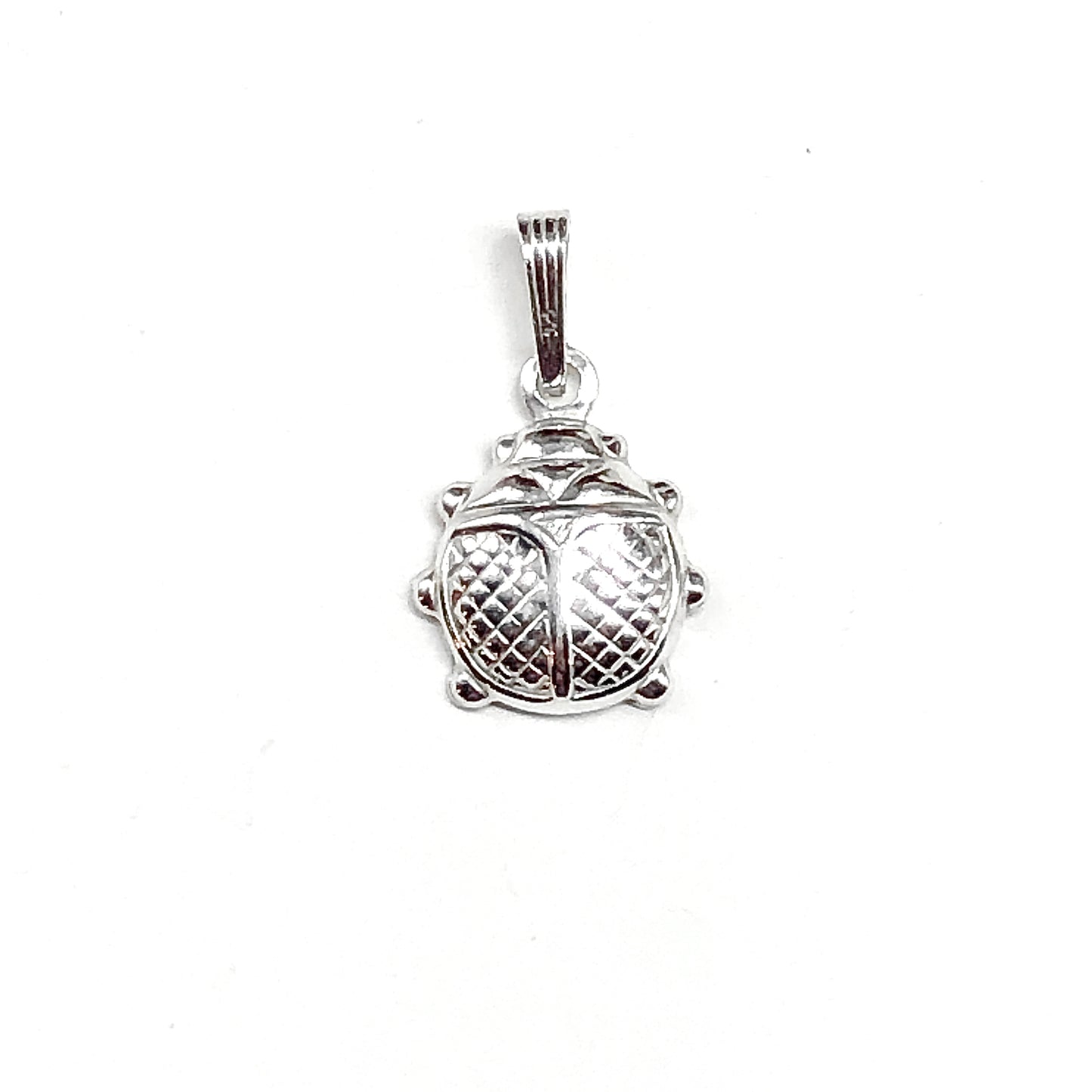 Puffy Style Italian Sterling Silver 3D Ladybug Pendant