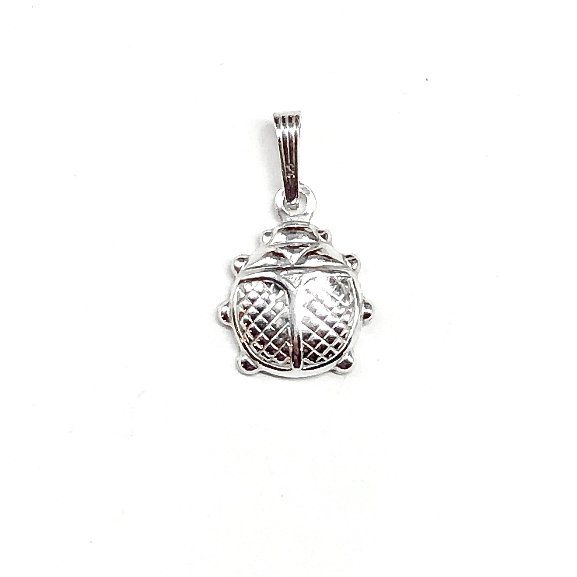 Puffy Style Italian Sterling Silver 3D Ladybug Pendant