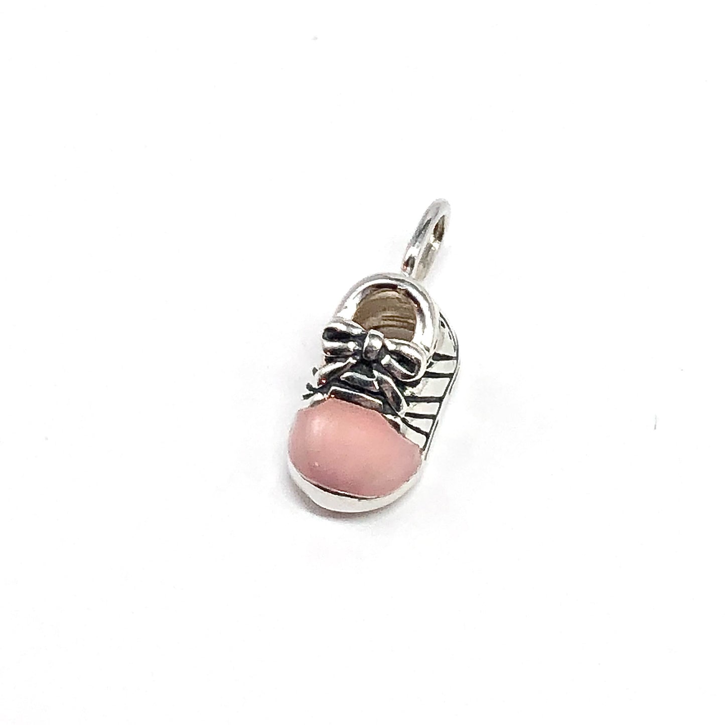 Jewelry Pendant, Sterling Silver Cute Small Pink Enamel Tennis Shoe Charm Pendant