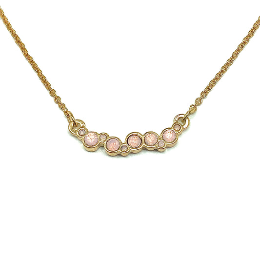 Rose Gold Pink Cluster Design Dainty Station Chain Necklace