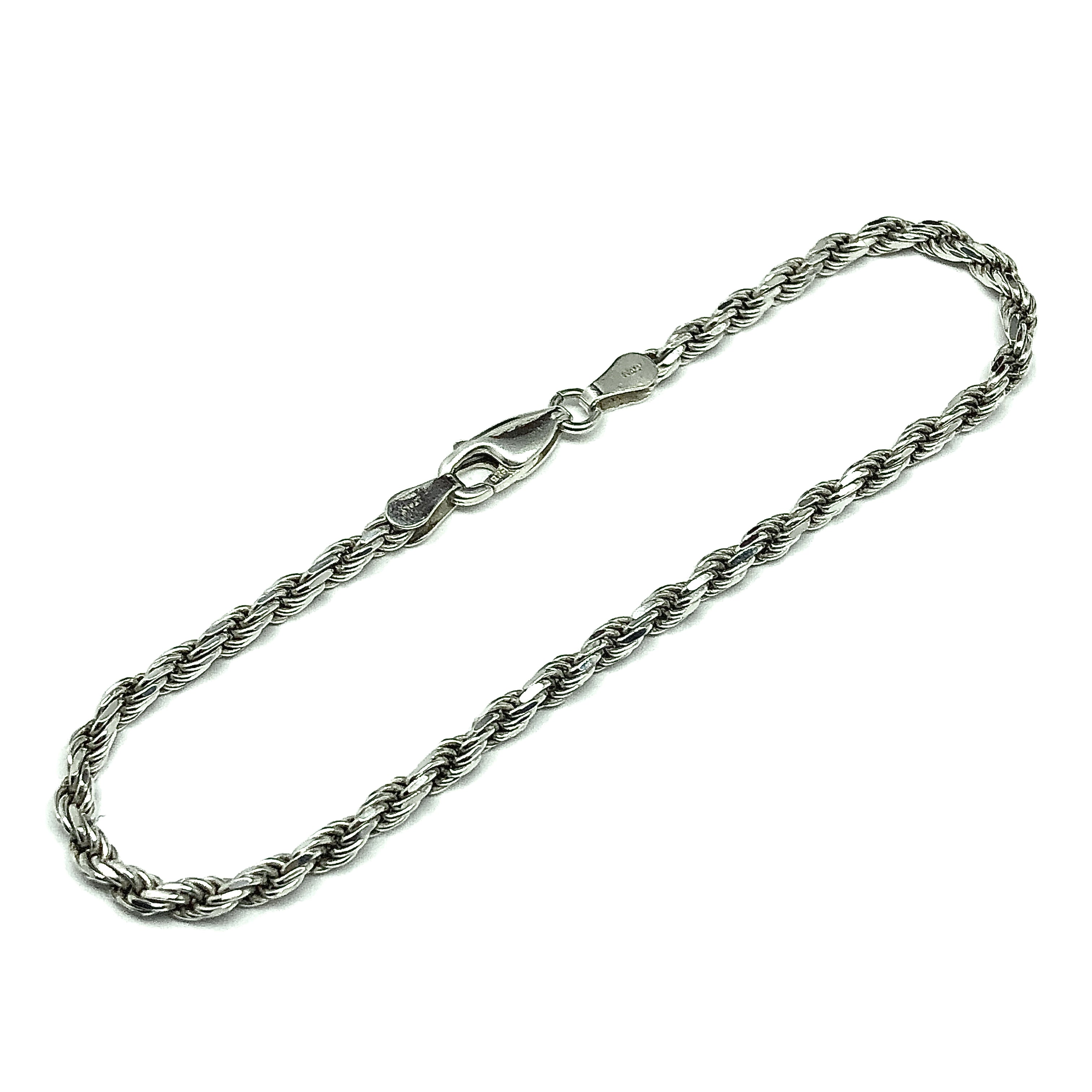 925 Sterling Silver Rope Bracelet Men, Italian Diamond Cut Twist Chain  Women, Birthday & Anniversary Gift Her Him, Christmas Gift Jewelry - Etsy