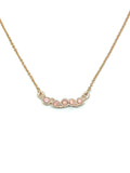 Fashion Jewelry - Womens Dainty Rose Gold Tone Pink Bubbly Cluster Station Necklace