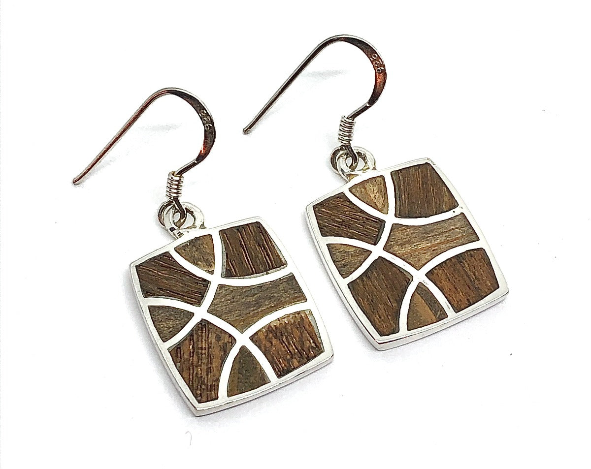 Dangle Earrings | Womens Chic Hawaiian Style Bamboo Sterling Silver Earrings | Blingschlingers Jewelry online