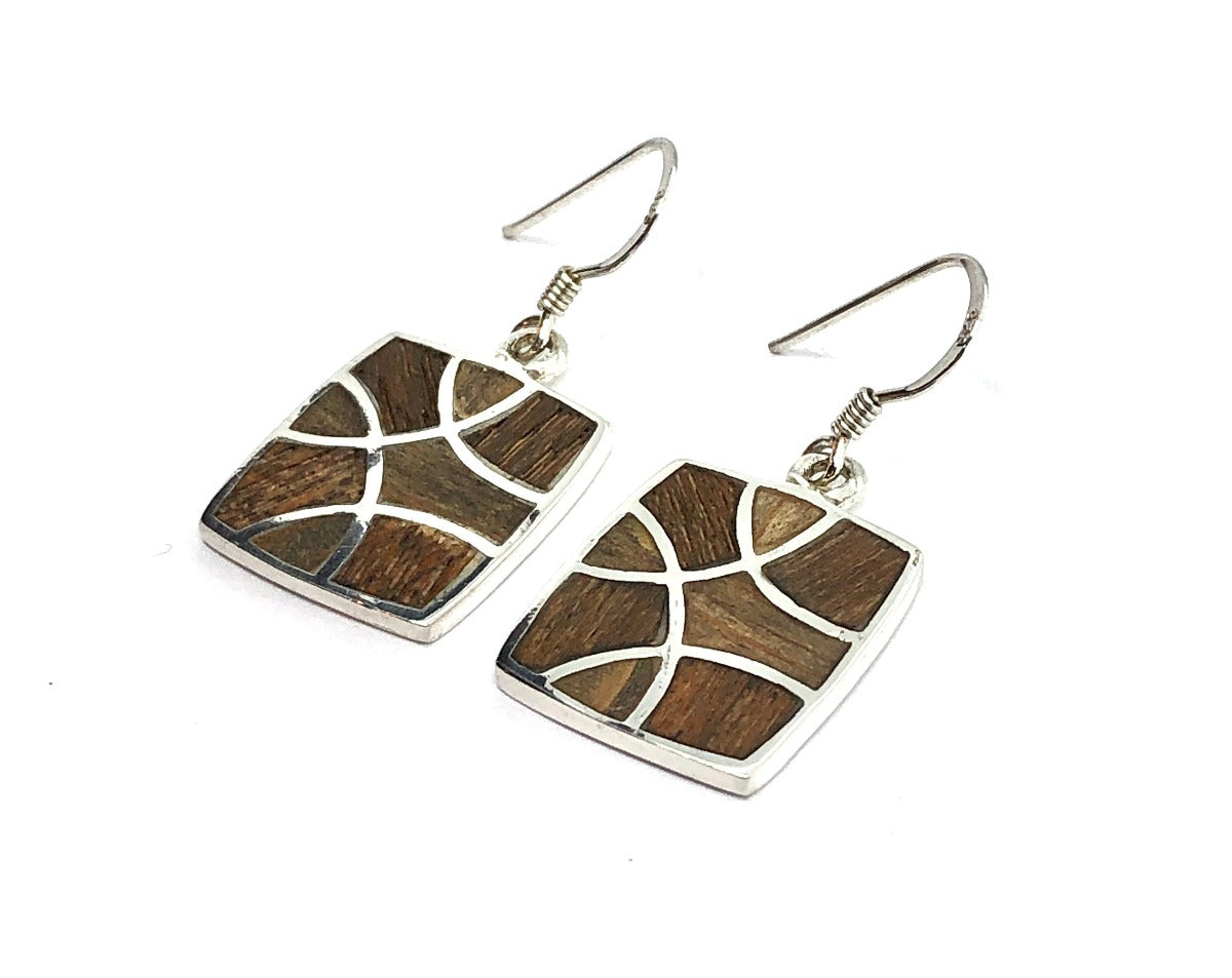 Dangle Earrings | Womens Chic Hawaiian Style Bamboo Sterling Silver Earrings