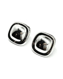 Earrings | Corporate Style - Sterling Silver Bold Square Design Stud Earrings - Blingschlingers.com USA
