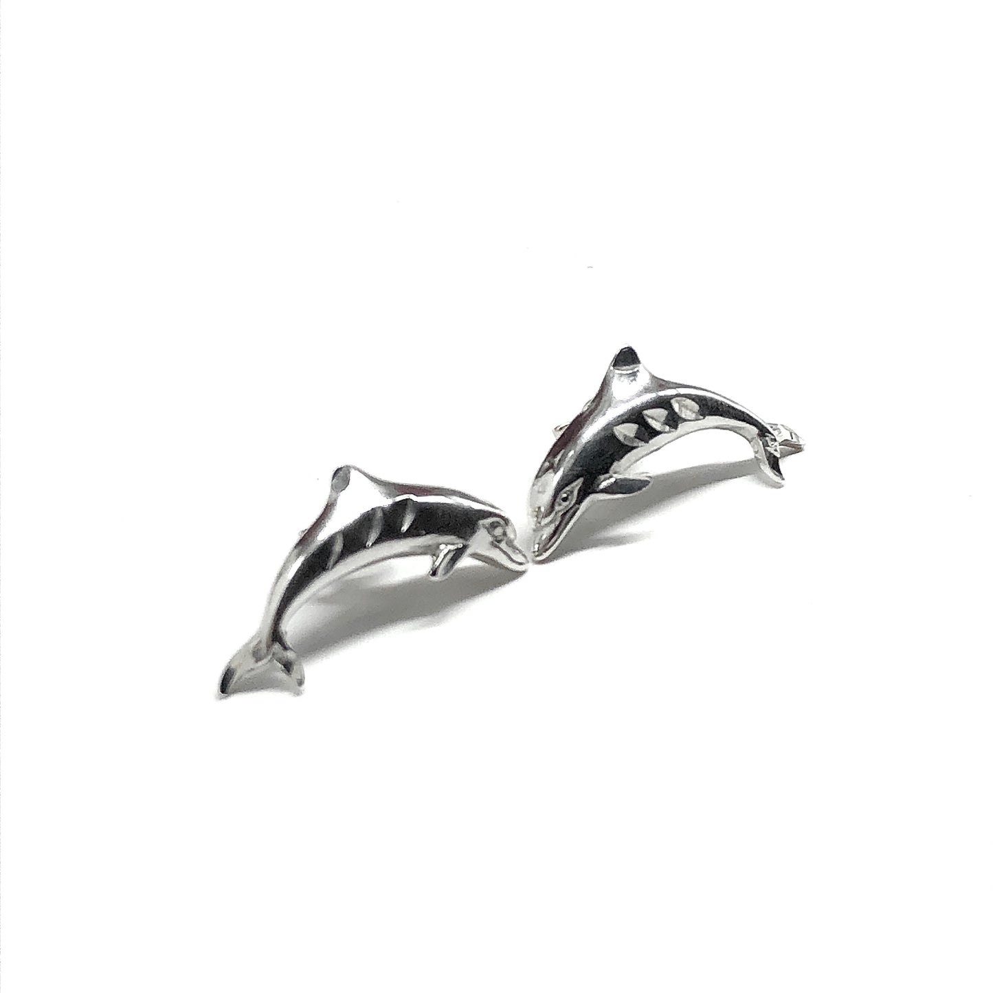 Sterling Silver Earrings, Image of Jewelry for Sale online, Vintage Jumping Dolphin Earrings