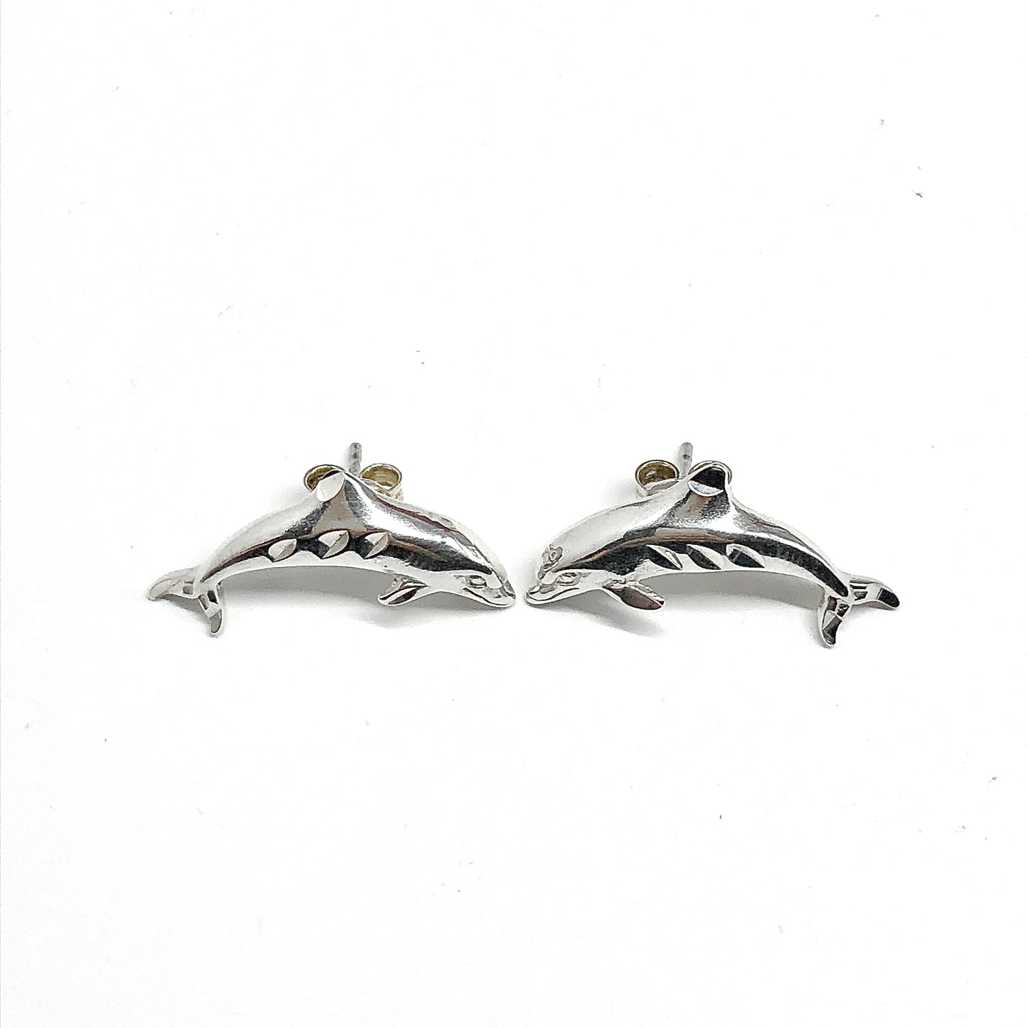 925 Silver Earrings, Estate Sale Jumping Dolphin Stud Earrings