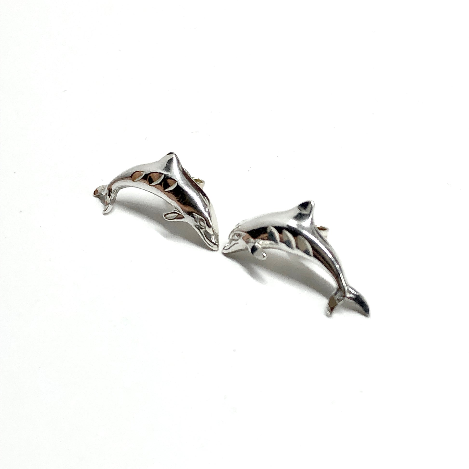 Pair of 925 silver dolphin earrings for sale online at Blingschlingers