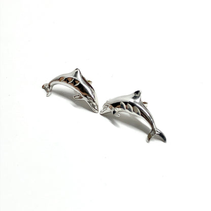 Pair of 925 silver dolphin earrings for sale online at Blingschlingers