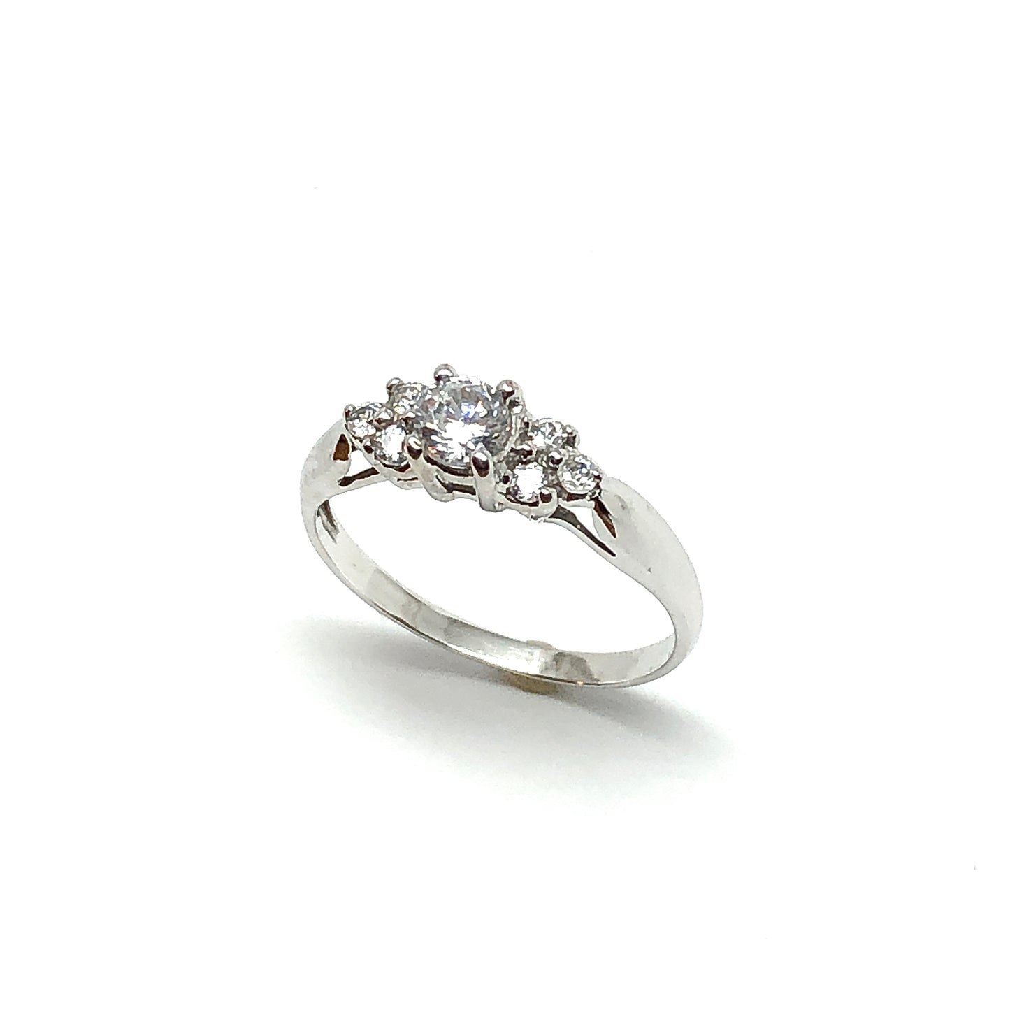 Estate Jewelry | Womens 10k White Gold Diamond Alternative Bowtie Style Ring sz7