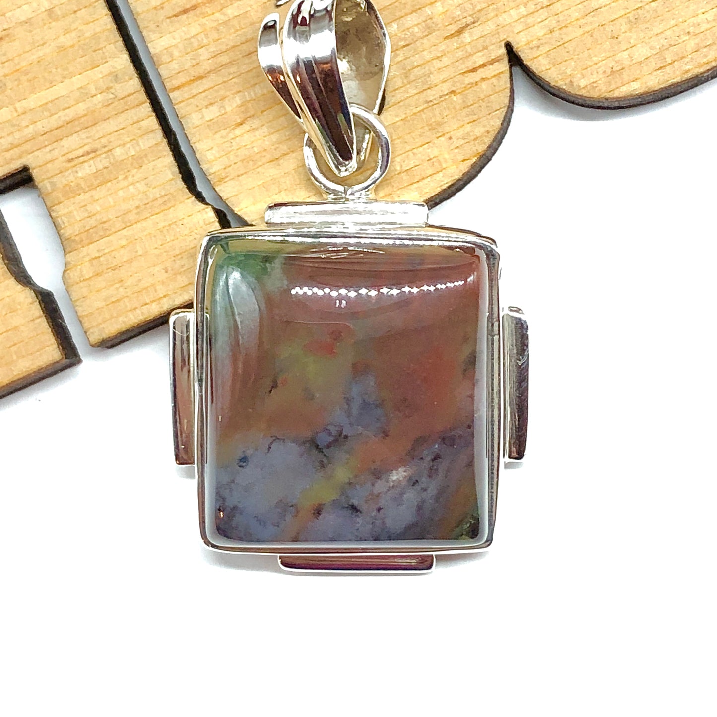 Sterling Silver Bloodstone Pendant