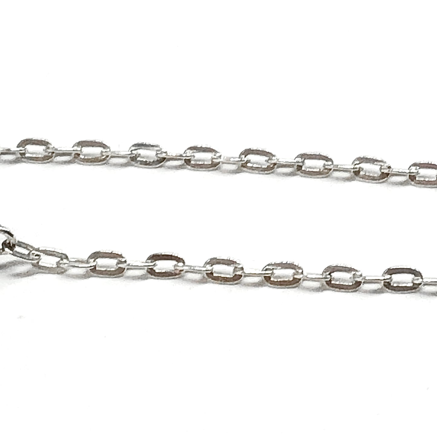 Silver chain on a white background