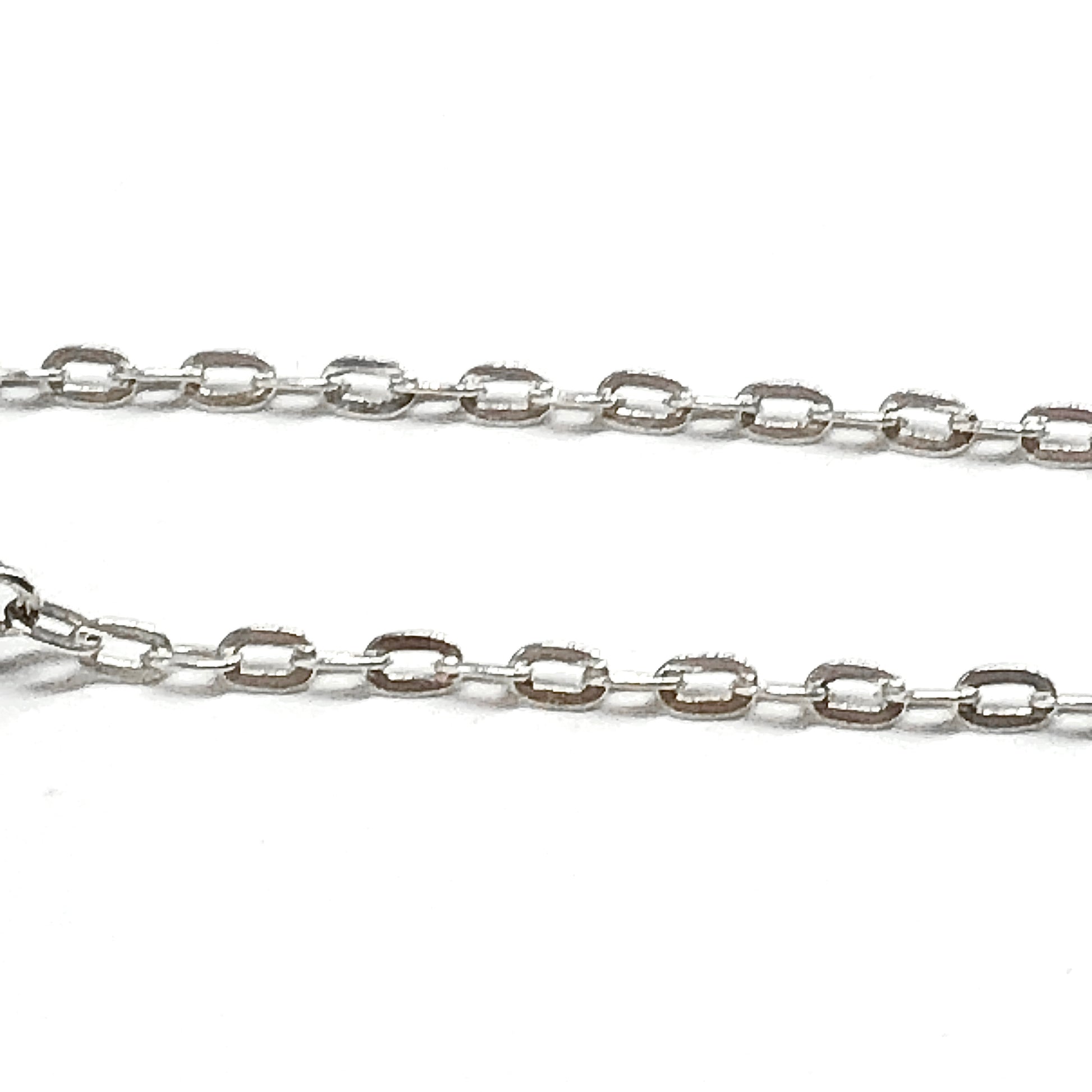 Silver chain on a white background