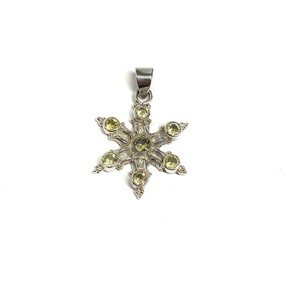 925 Sterling Silver Pendant, Unique Star Design Cz Stone Pendant