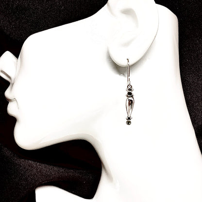 Sterling Silver Earrings, Unique Boho Style Peridot Stone Earrings