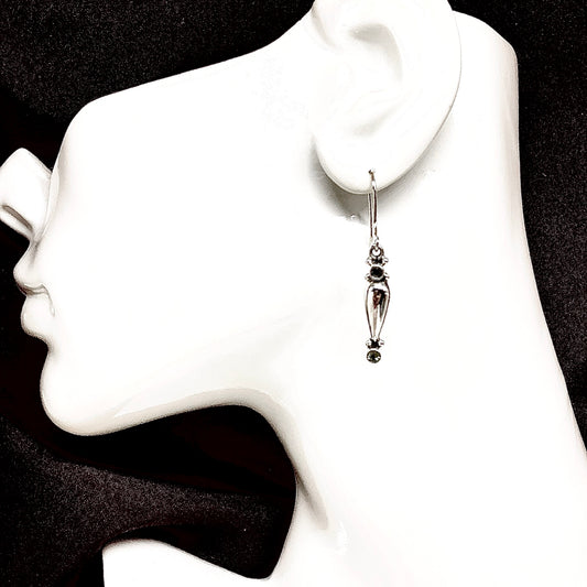 Sterling Silver Earrings, Unique Boho Style Peridot Stone Earrings