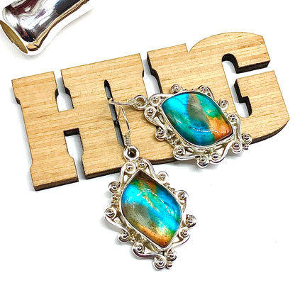 Sterling Silver Stone Earrings, Womens Large Colorful Blue Marquise Design, Sterling Silver Dangle Earrings - Discount Jewelry online