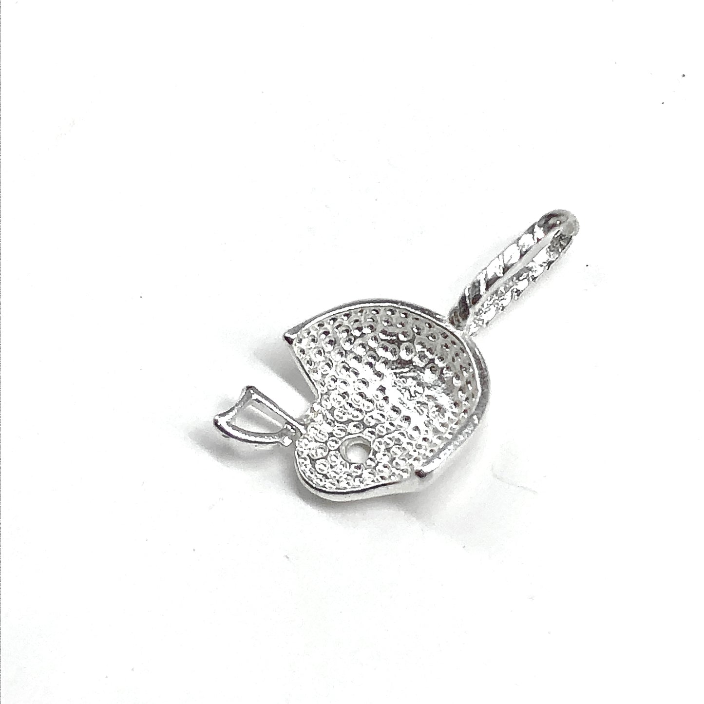 Sterling Silver Saints Fan Football Helmet Pendant
