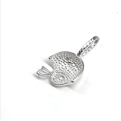 Sterling Silver Saints Fan Football Helmet Pendant