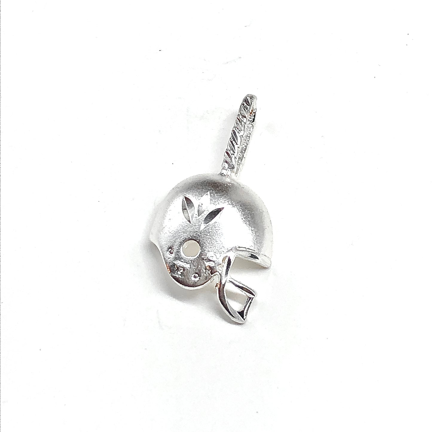 Sterling Silver Football Helmet Pendant - Mens or Womens Versatile Design Helmet Charm, Discount Estate Jewelry
