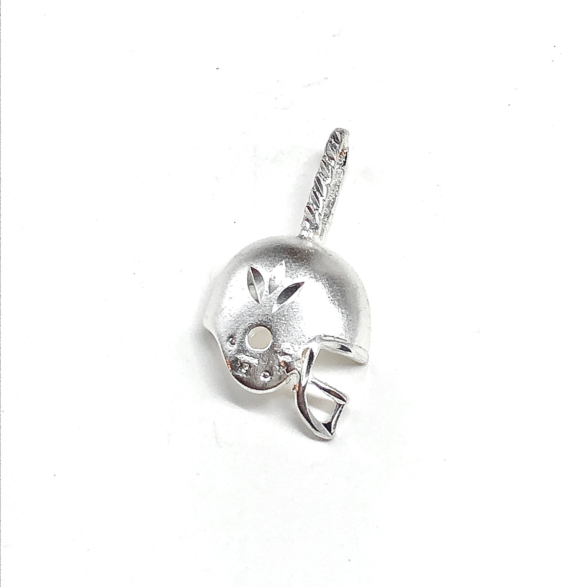 Sterling Silver Football Helmet Pendant - Mens or Womens Versatile Design Helmet Charm, Discount Estate Jewelry