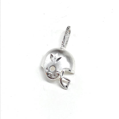Sterling Silver Football Helmet Pendant - Mens or Womens Versatile Design Helmet Charm, Discount Estate Jewelry