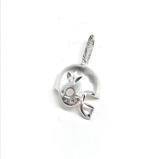 Sterling Silver Football Helmet Pendant - Mens or Womens Versatile Design Helmet Charm, Discount Estate Jewelry