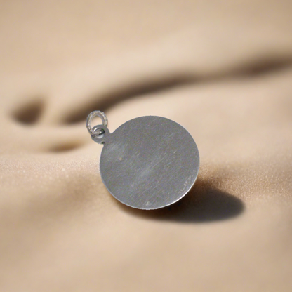 Sterling Silver Charm, Round Plain Engravable Circle Disc Charm, Pendant or Pet Dog Id Tag