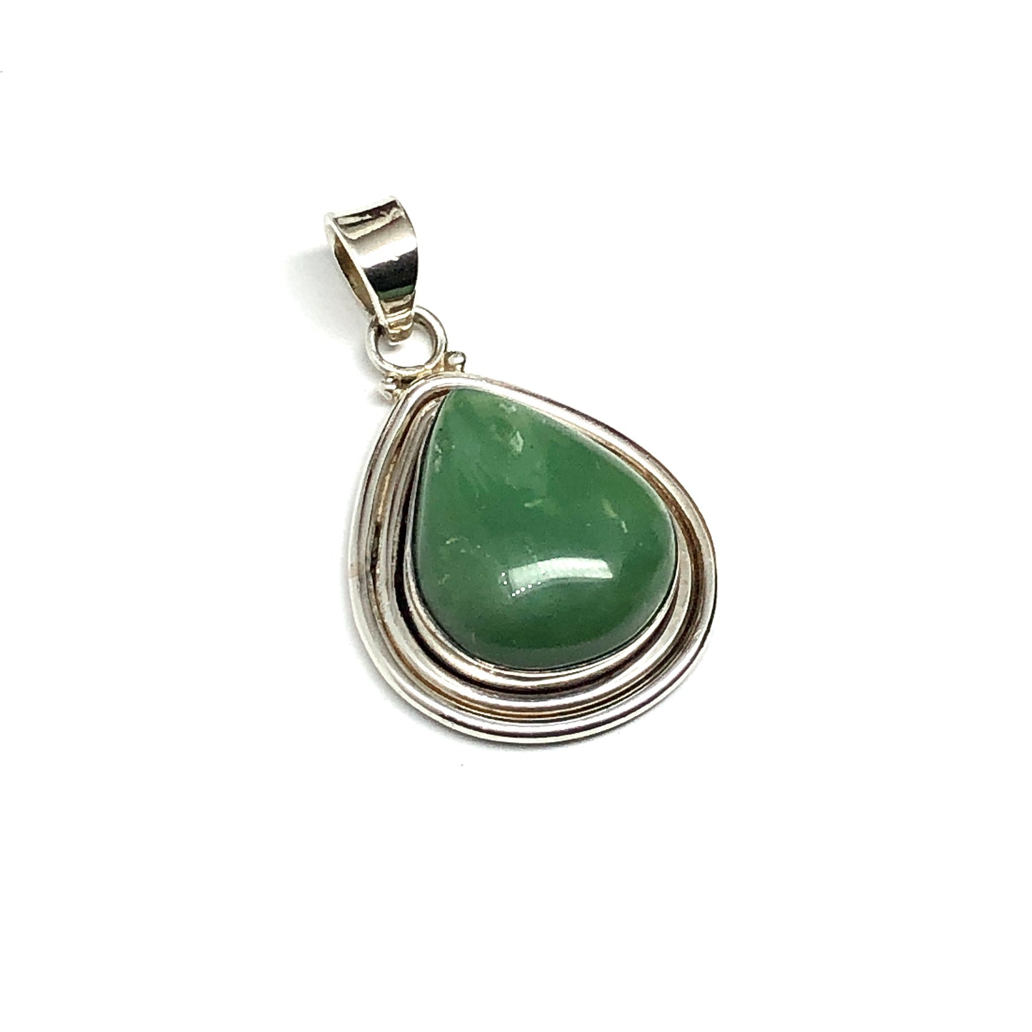 Sterling Silver Green Stone Pendant