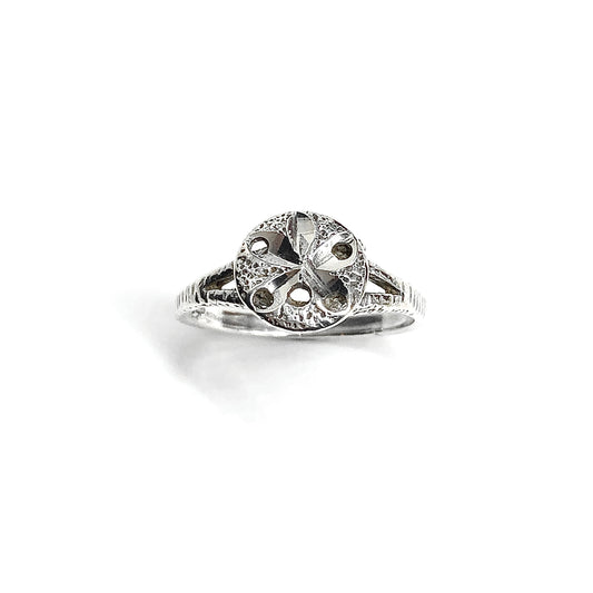 Sterling Silver Band, Sand dollar Ring sz6.75, Vintage 80s Beach Style Jewelry, Womens Sterling Silver Ring