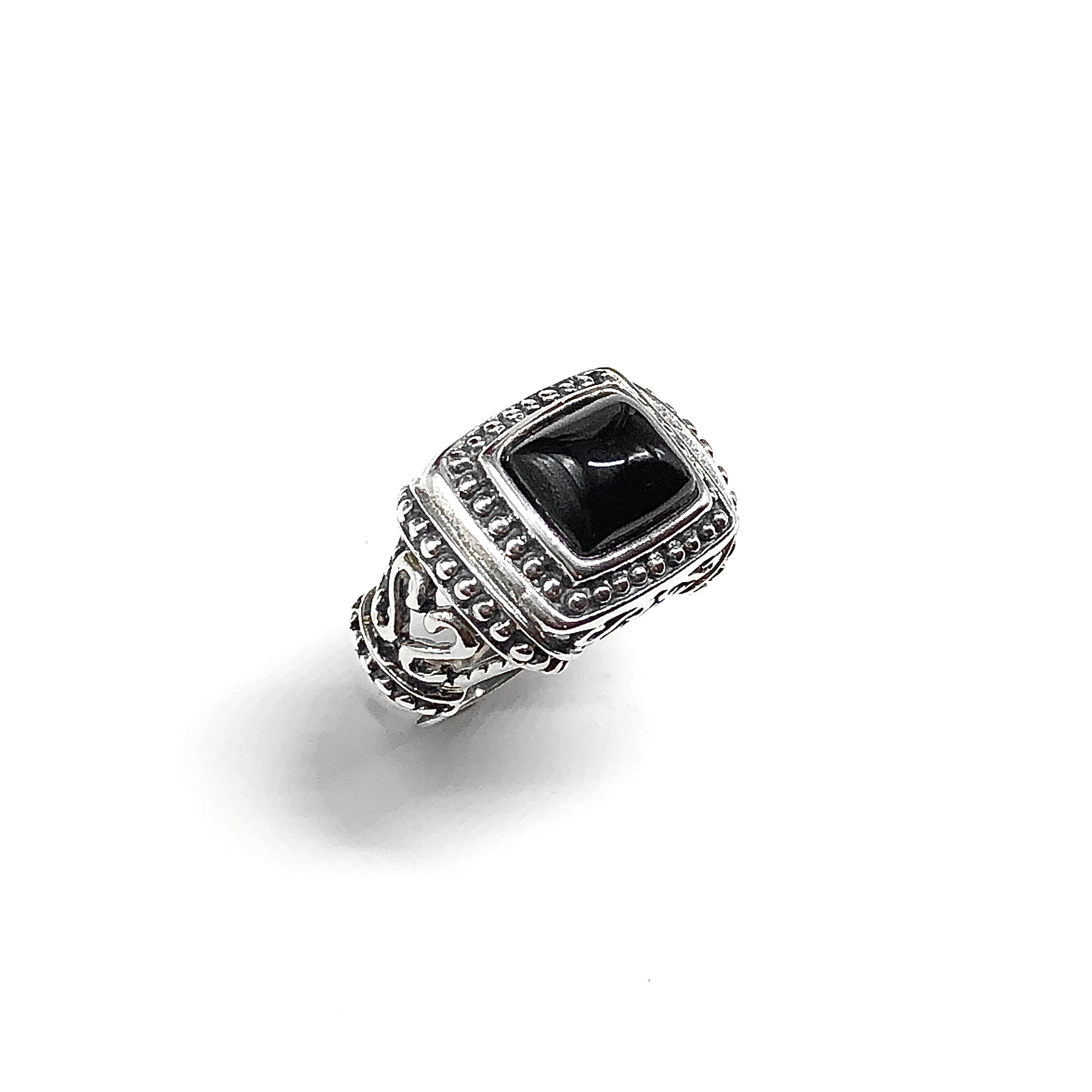 Sterling Silver Black Stone Ring | sz7, Bold Style, Chunky