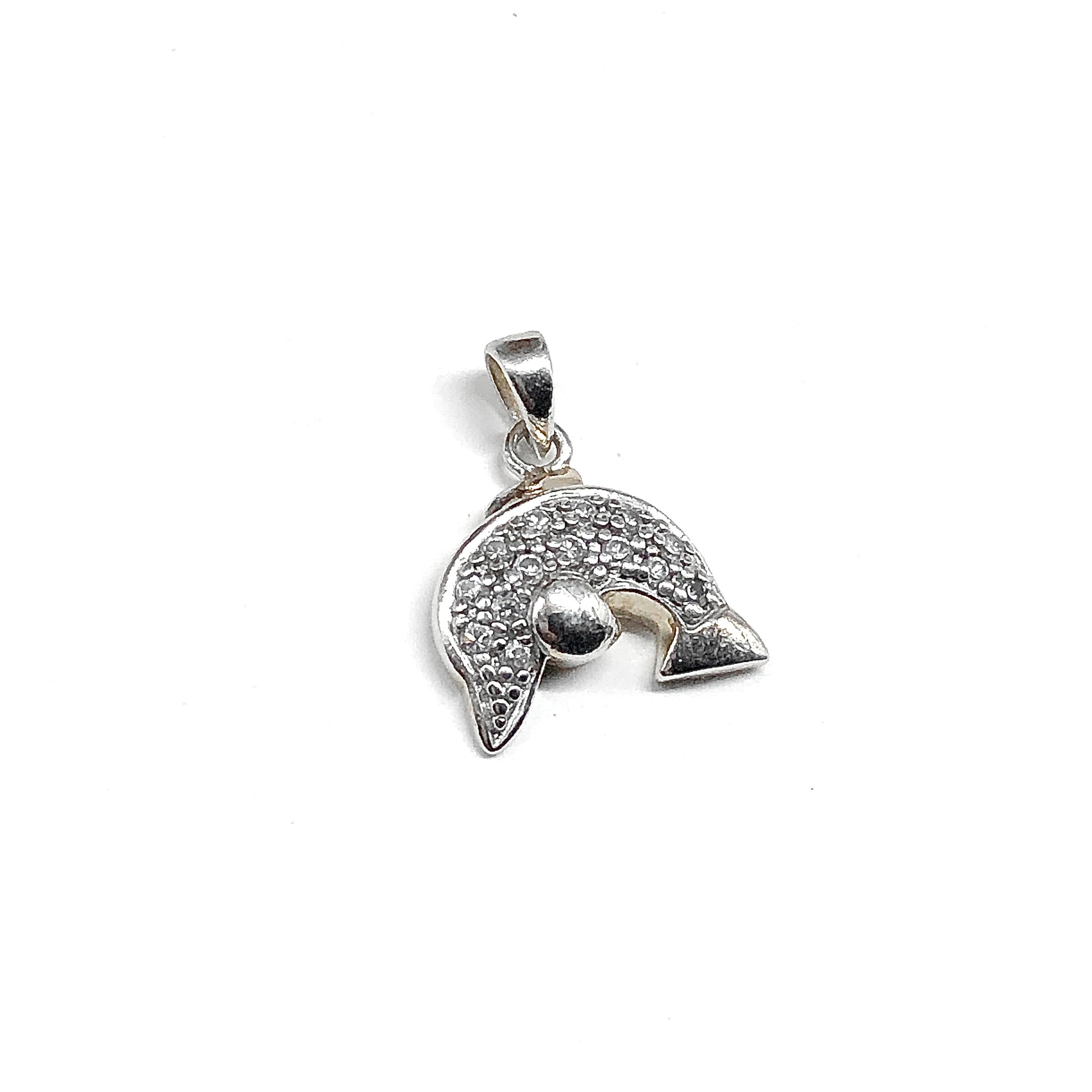 Silver pendant with intricate dolphin design