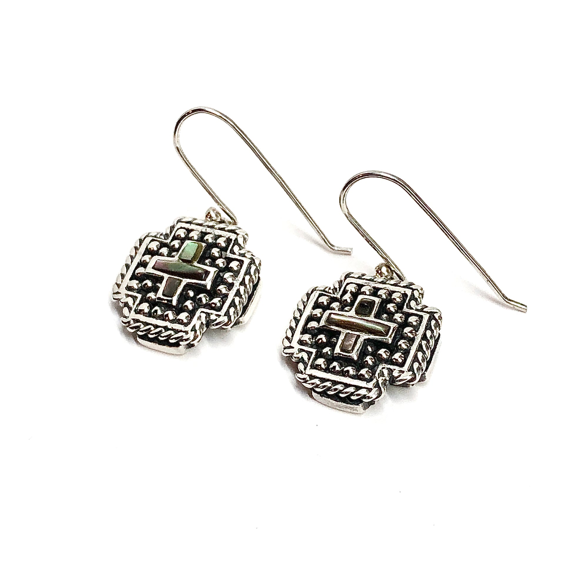 Fine Jewelry, Boho Style Sterling Silver Cross Design Earrings