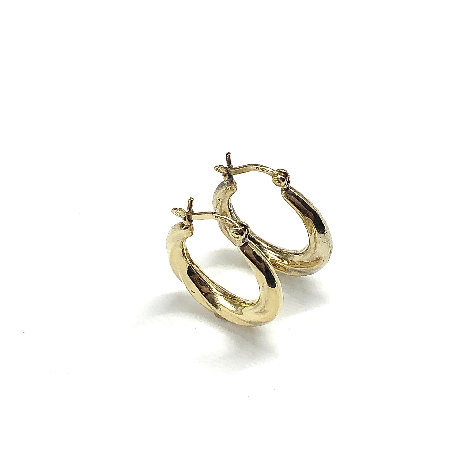 Sterling Silver Gold Plated Twisted Hoop Earrings