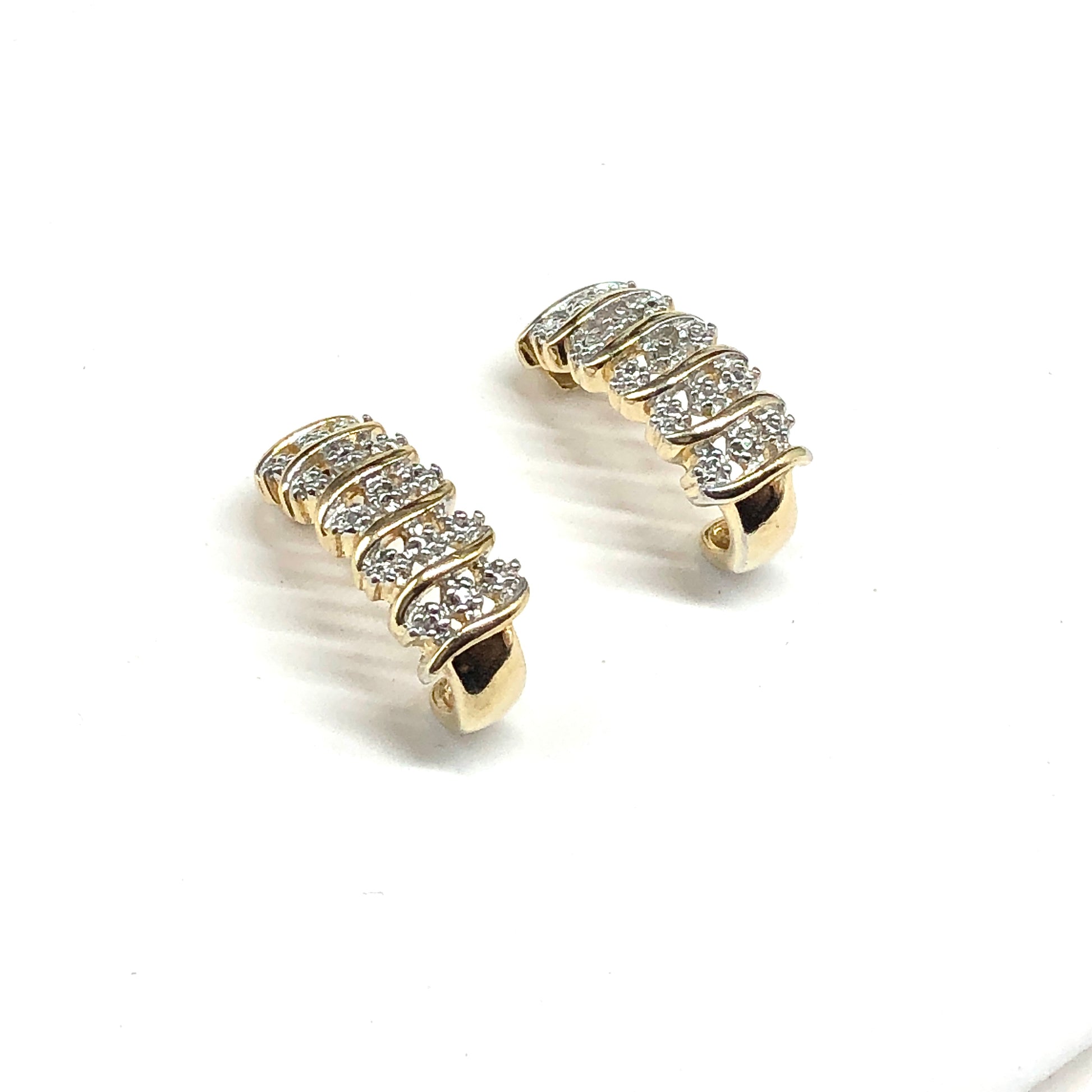 Sterling Silver Gold Vermeil J Hoop Earrings