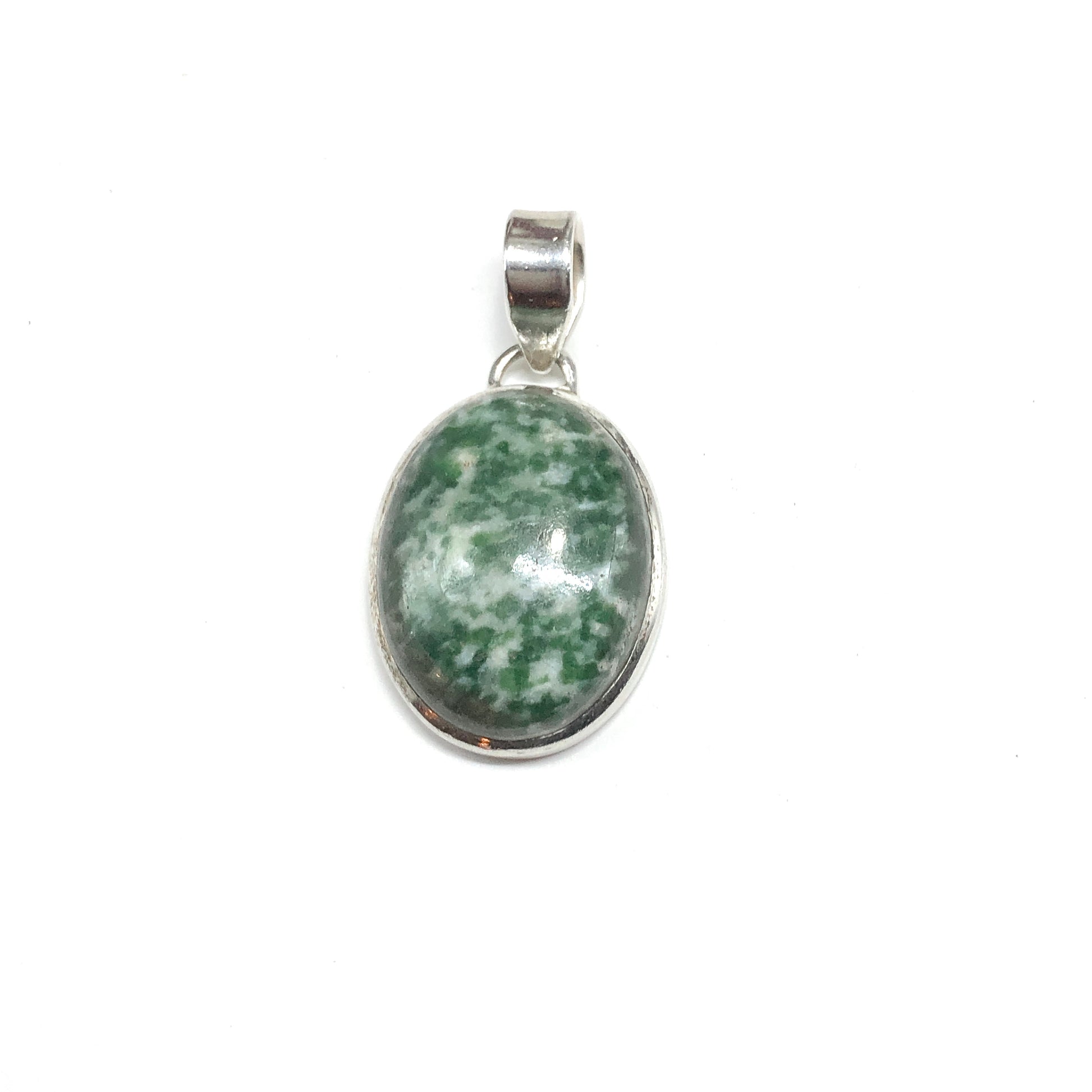 Sterling Silver Stone Pendant, Oval Amazonite 925 Silver Pendant