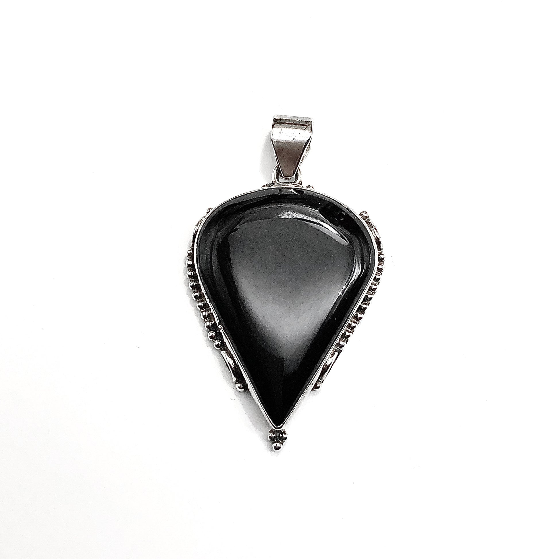 Big Black Onyx Stone Pendant